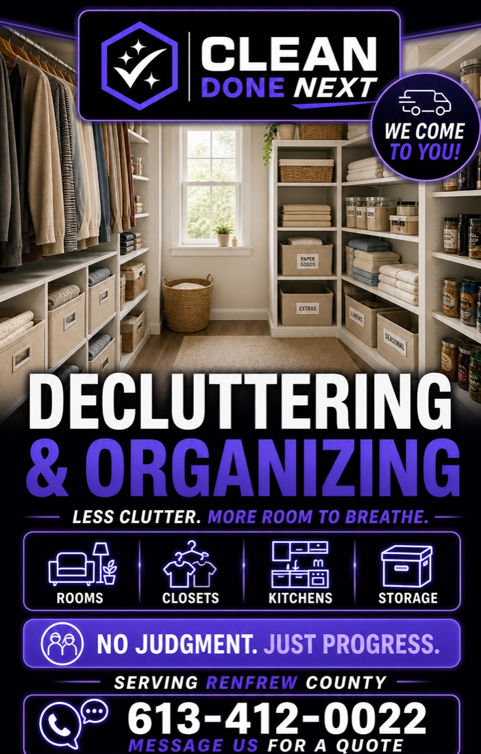 Clean Done Next decluttering and organizing advertisement